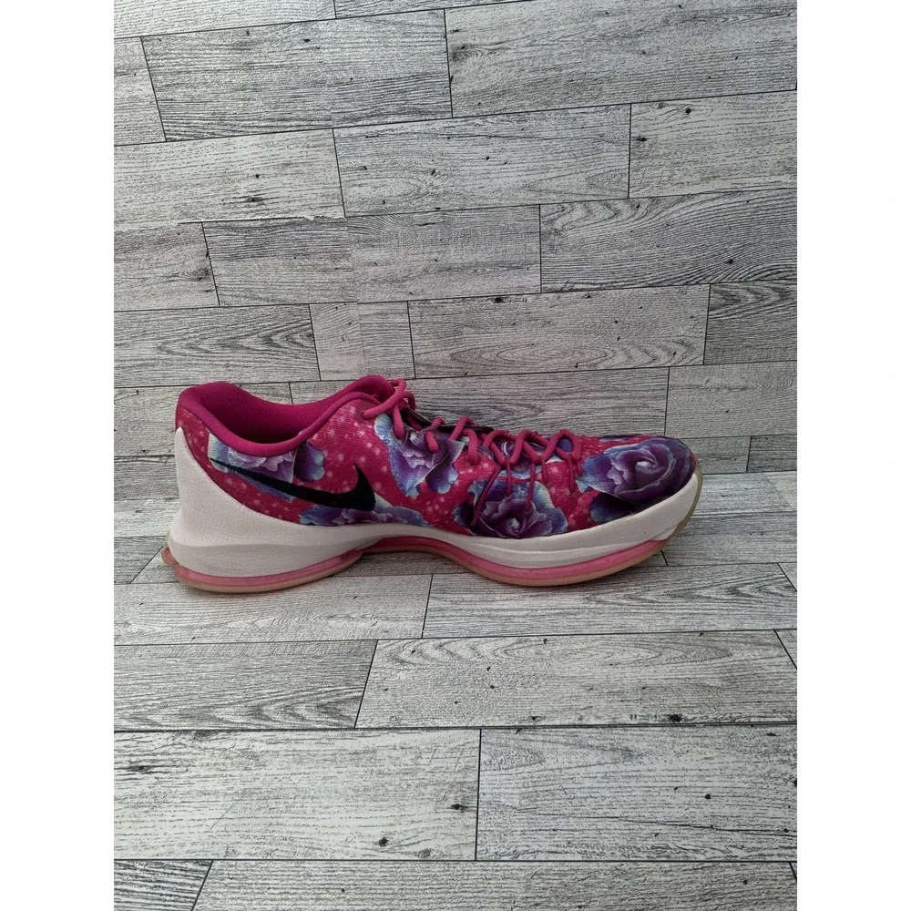 Nike KD 8 Aunt‎ Pearl Shoes Mens 13 Pink Floral Rose Kay Yow Basketball Sneakers